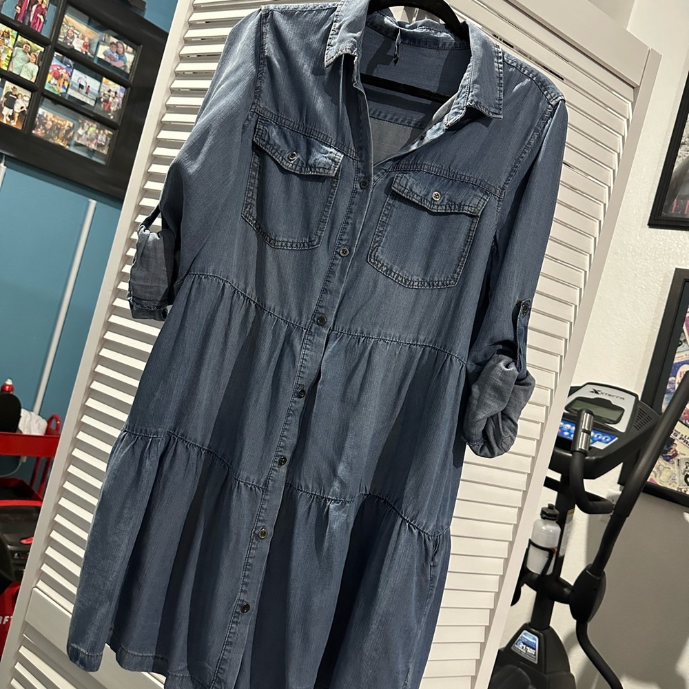 Denim Button-Up Dress